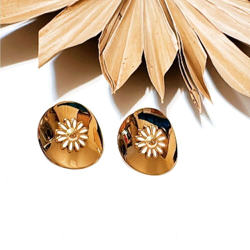 Flower statement earrings M311 - Picture 2 of 4